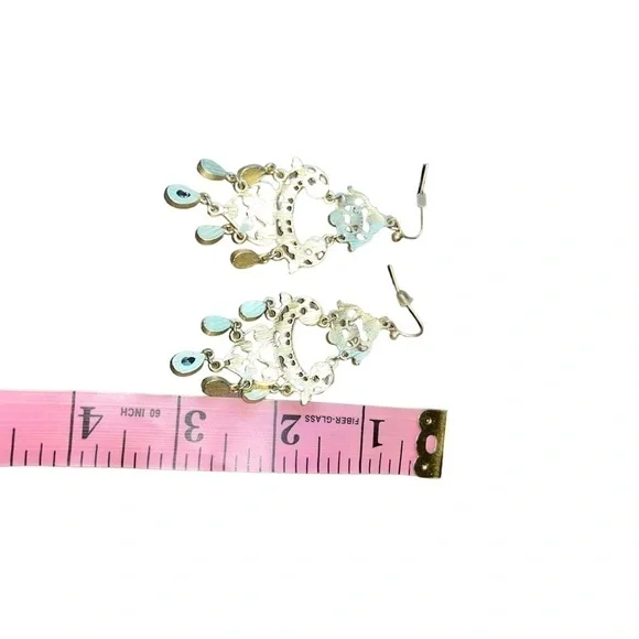Vintage Multicolor Long Chandelier Earrings - Picture 3 of 4